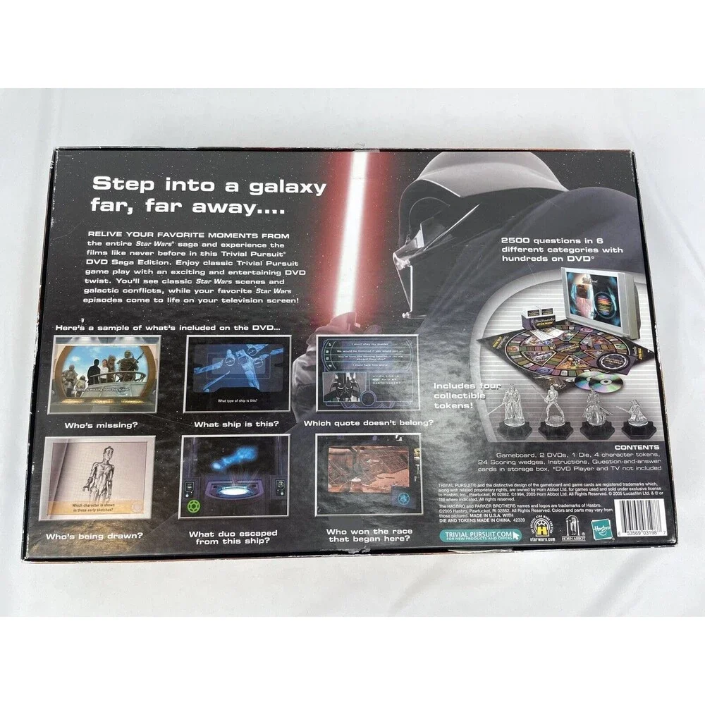 Trivial Pursuit DVD Star Wars Saga Edition Board Game Complete Some Sealed Parts
